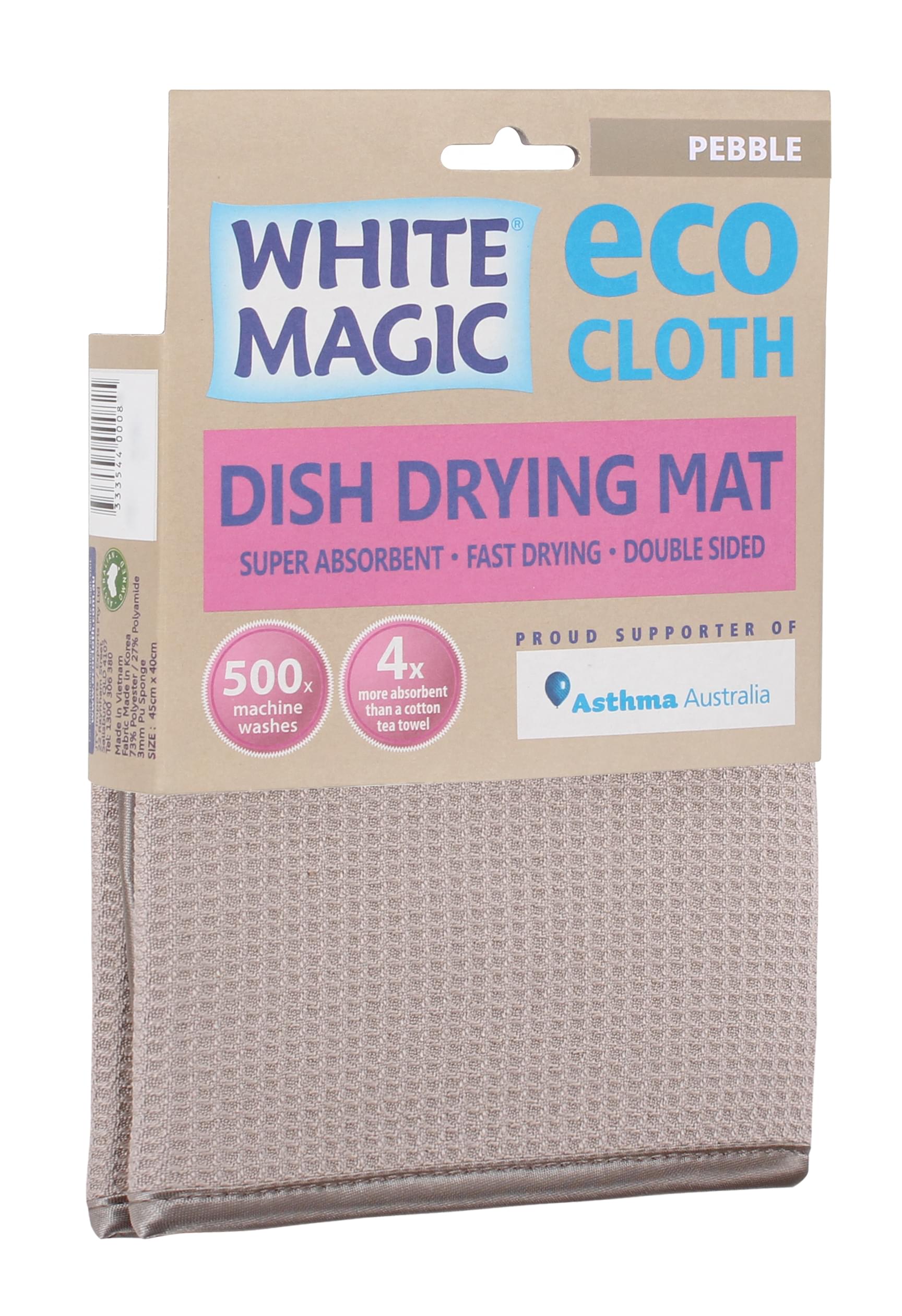 White Magic Eco Cloth Dish Drying Mat Char